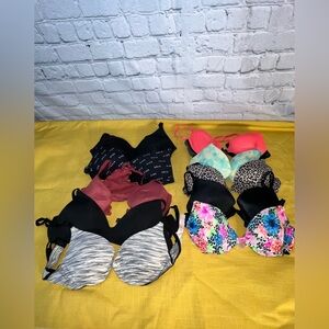 Victoria Secret Pink Bras 32B Various Styles Lot of 10 - LOT #1
